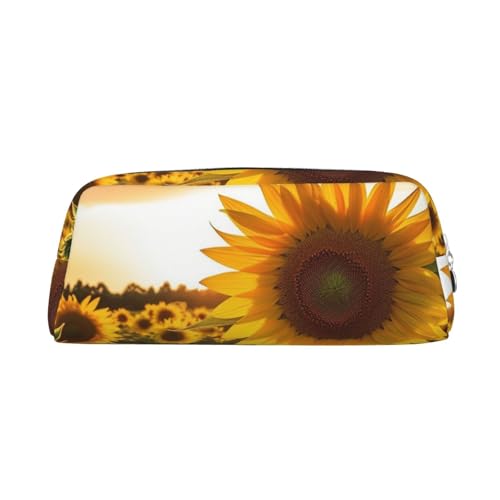 FHEDVBN Kosmetiktasche mit Sonnenblumen-Motiv, Reise-Kulturbeutel, großes Federmäppchen für Damen und Herren, Leder, Reißverschluss, Münztasche, silber, Einheitsgröße FHEDVBN Kosmetiktasche mit Sonnenblumen-Motiv, Reise-Kulturbeutel, großes Federmäppchen für Damen und Herren, Leder, Reißverschluss, Münztasche, silber, Einheitsgröße von FHEDVBN