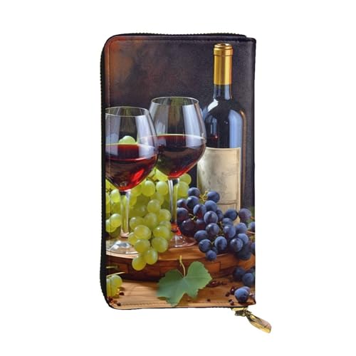 FHEDVBN Kunst-Geldbörse für Herren und Damen, lange Geldbörse, Leder, Clutch, große Business-Handtasche, Reise-Handyhalter, Kreditkartenhalter, Geldtasche mit Reißverschluss, Ledergeldbörsen von FHEDVBN