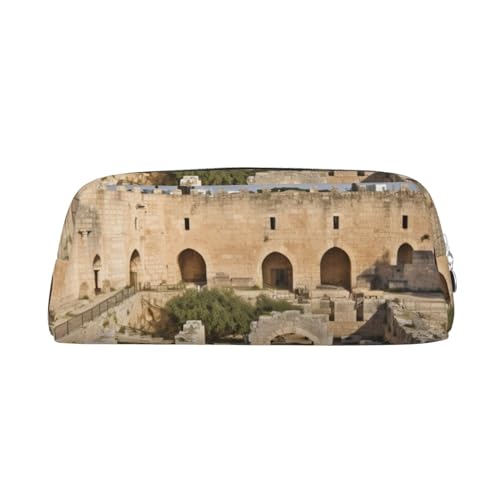 FHEDVBN Make-up-Tasche, Motiv: Israel at The Tower of David, Reise-Kulturbeutel, große Bleistifttasche für Damen und Herren, Leder, Reißverschluss, Münztasche, silber, Einheitsgröße FHEDVBN Make-up-Tasche, Motiv: Israel at The Tower of David, Reise-Kulturbeutel, große Bleistifttasche für Damen und Herren, Leder, Reißverschluss, Münztasche, silber, Einheitsgröße von FHEDVBN