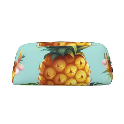 FHEDVBN Make-up-Tasche, Motiv: tropische Ananas, Reise-Kulturbeutel, große Bleistifttasche für Damen und Herren, Leder, Reißverschluss, Münztasche, silber, Einheitsgröße FHEDVBN Make-up-Tasche, Motiv: tropische Ananas, Reise-Kulturbeutel, große Bleistifttasche für Damen und Herren, Leder, Reißverschluss, Münztasche, silber, Einheitsgröße von FHEDVBN
