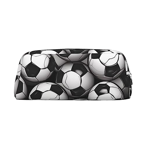 FHEDVBN Make-up-Tasche mit Fußball-Muster, Reise-Kulturbeutel, großes Federmäppchen für Damen und Herren, Leder, Reißverschluss, Münztasche, Geldbörse, silber, Einheitsgröße FHEDVBN Make-up-Tasche mit Fußball-Muster, Reise-Kulturbeutel, großes Federmäppchen für Damen und Herren, Leder, Reißverschluss, Münztasche, Geldbörse, silber, Einheitsgröße von FHEDVBN