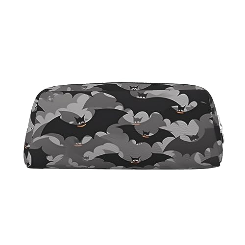 FHEDVBN Make-up-Tasche mit Halloween-Fledermaus-Motiv, Reise-Kulturbeutel, großes Federmäppchen für Damen und Herren, Leder, Reißverschluss, Münztasche, Geldbörse, silber, Einheitsgröße FHEDVBN Make-up-Tasche mit Halloween-Fledermaus-Motiv, Reise-Kulturbeutel, großes Federmäppchen für Damen und Herren, Leder, Reißverschluss, Münztasche, Geldbörse, silber, Einheitsgröße von FHEDVBN