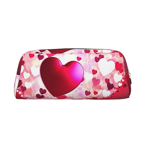 FHEDVBN Make-up-Tasche mit Herzmotiv, für Reisen, große Bleistifttasche für Damen und Herren, Leder, Reißverschluss, Münztasche, silber, Einheitsgröße FHEDVBN Make-up-Tasche mit Herzmotiv, für Reisen, große Bleistifttasche für Damen und Herren, Leder, Reißverschluss, Münztasche, silber, Einheitsgröße von FHEDVBN
