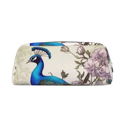 FHEDVBN Make-up-Tasche mit Pfauenmuster, Reise-Kulturbeutel, großes Federmäppchen für Damen und Herren, Leder, Reißverschluss, Münztasche, silber, Einheitsgröße FHEDVBN Make-up-Tasche mit Pfauenmuster, Reise-Kulturbeutel, großes Federmäppchen für Damen und Herren, Leder, Reißverschluss, Münztasche, silber, Einheitsgröße von FHEDVBN