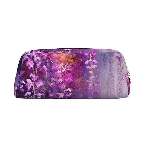 FHEDVBN Make-up-Tasche mit abstrakter lila weinender Blume, Reise-Kulturbeutel, großes Federmäppchen für Damen und Herren, Leder, Reißverschluss, Münztasche, silber, Einheitsgröße FHEDVBN Make-up-Tasche mit abstrakter lila weinender Blume, Reise-Kulturbeutel, großes Federmäppchen für Damen und Herren, Leder, Reißverschluss, Münztasche, silber, Einheitsgröße von FHEDVBN