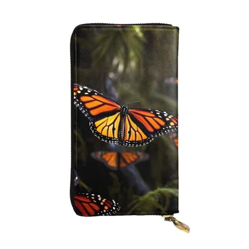 FHEDVBN Monarch Butterflies Geldbörse für Männer und Frauen, lange Geldbörse, Leder, Clutch, groß, Business-Handtasche, Reise-Handyhalter, Kreditkartenhalter, Geldetui mit Reißverschluss FHEDVBN Monarch Butterflies Geldbörse für Männer und Frauen, lange Geldbörse, Leder, Clutch, groß, Business-Handtasche, Reise-Handyhalter, Kreditkartenhalter, Geldetui mit Reißverschluss von FHEDVBN