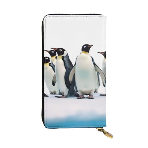 FHEDVBN Pinguin-Geldbörse für Männer und Frauen, lange Geldbörse, Leder, Clutch, groß, Business-Handtasche, Reise-Handyhalter, Kreditkartenhalter, Geldtasche mit Reißverschluss, Ledergeldbörsen von FHEDVBN
