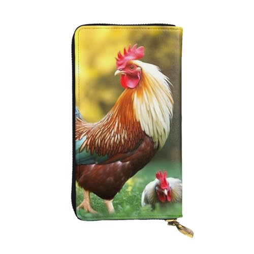 FHEDVBN Schöne Geldbörse mit Hahn-Motiv für Männer und Frauen, lange Geldbörse, Leder, Clutch, große Business-Handtasche, Reise-Handyhalter, Kreditkartenhalter, Geldetui, mit Reißverschluss FHEDVBN Schöne Geldbörse mit Hahn-Motiv für Männer und Frauen, lange Geldbörse, Leder, Clutch, große Business-Handtasche, Reise-Handyhalter, Kreditkartenhalter, Geldetui, mit Reißverschluss von FHEDVBN