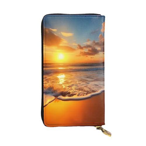 FHEDVBN Sunset Beach Geldbörse für Männer und Frauen, lange Geldbörse, Leder, Clutch, große Business-Handtasche, Reise-Handtasche, Kreditkartenhalter, Geldtasche mit Reißverschluss, Ledergeldbörsen FHEDVBN Sunset Beach Geldbörse für Männer und Frauen, lange Geldbörse, Leder, Clutch, große Business-Handtasche, Reise-Handtasche, Kreditkartenhalter, Geldtasche mit Reißverschluss, Ledergeldbörsen von FHEDVBN
