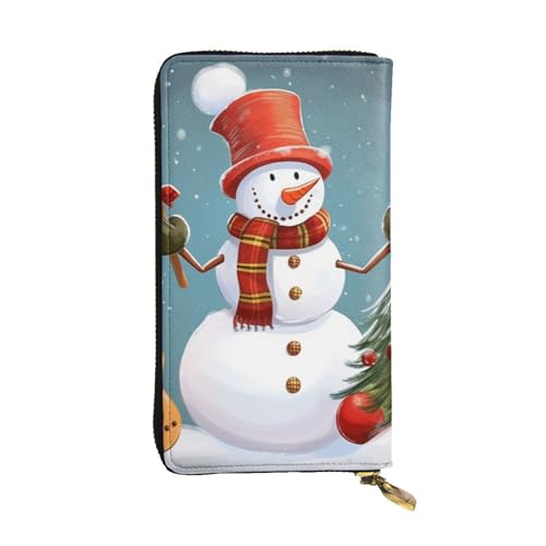 FHEDVBN Weihnachts-Geldbörse mit Schneemann für Männer und Frauen, lange Geldbörse, Leder, Clutch, groß, Business-Handtasche, Reise-Handyhalter, Kreditkartenhalter, Geldetui, mit Reißverschluss FHEDVBN Weihnachts-Geldbörse mit Schneemann für Männer und Frauen, lange Geldbörse, Leder, Clutch, groß, Business-Handtasche, Reise-Handyhalter, Kreditkartenhalter, Geldetui, mit Reißverschluss von FHEDVBN