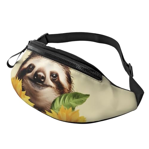 Faultier-Sonnenblumen-Gürteltasche für Herren und Damen, modisch, zum Laufen, wasserdicht, Crossbody-Tasche mit verstellbarem Riemen, Sport-Hüfttasche für Reisen Faultier-Sonnenblumen-Gürteltasche für Herren und Damen, modisch, zum Laufen, wasserdicht, Crossbody-Tasche mit verstellbarem Riemen, Sport-Hüfttasche für Reisen von FHEDVBN