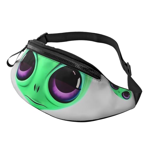 Grüne Alien-Gürteltasche für Herren und Damen, modisch, zum Laufen, wasserdicht, Crossbody-Tasche mit verstellbarem Riemen, Sport-Hüfttasche für Reisen von FHEDVBN