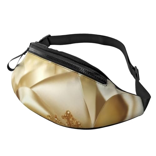 Gürteltasche für Damen und Herren, modisch, zum Laufen, wasserdicht, Crossbody-Tasche mit verstellbarem Riemen, für unterwegs, goldfarben Gürteltasche für Damen und Herren, modisch, zum Laufen, wasserdicht, Crossbody-Tasche mit verstellbarem Riemen, für unterwegs, goldfarben von FHEDVBN