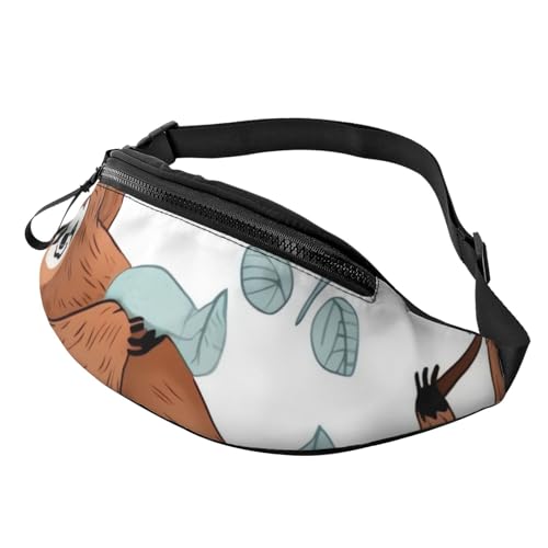 Gürteltasche mit Faultiermotiv, für Damen und Herren, modisch, zum Laufen, wasserdicht, Crossbody-Tasche mit verstellbarem Riemen, Sport-Hüfttasche für Reisen Gürteltasche mit Faultiermotiv, für Damen und Herren, modisch, zum Laufen, wasserdicht, Crossbody-Tasche mit verstellbarem Riemen, Sport-Hüfttasche für Reisen von FHEDVBN
