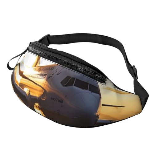 Gürteltasche mit Flugzeug im Abendlicht, für Herren und Damen, modisch, zum Laufen, wasserdicht, Crossbody-Tasche, Überall, Gürteltasche mit verstellbarem Riemen, Sport-Hüfttasche für Reisen Gürteltasche mit Flugzeug im Abendlicht, für Herren und Damen, modisch, zum Laufen, wasserdicht, Crossbody-Tasche, Überall, Gürteltasche mit verstellbarem Riemen, Sport-Hüfttasche für Reisen von FHEDVBN