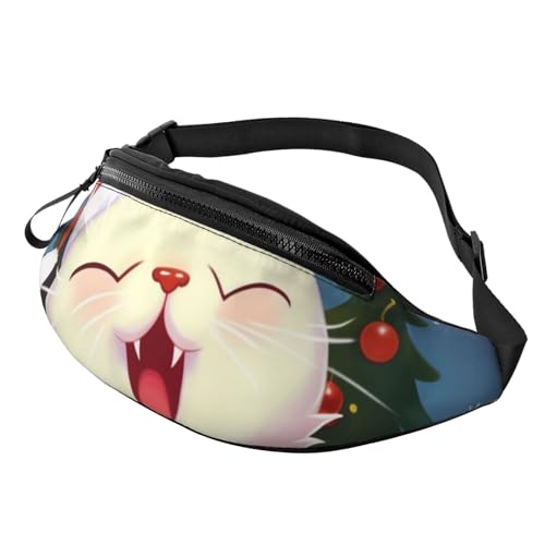 Gürteltasche mit niedlicher Katze, Weihnachtslieder, für Männer und Frauen, modisch, zum Laufen, wasserdicht, Crossbody-Tasche mit verstellbarem Riemen, Sport-Hüfttasche für Reisen Gürteltasche mit niedlicher Katze, Weihnachtslieder, für Männer und Frauen, modisch, zum Laufen, wasserdicht, Crossbody-Tasche mit verstellbarem Riemen, Sport-Hüfttasche für Reisen von FHEDVBN