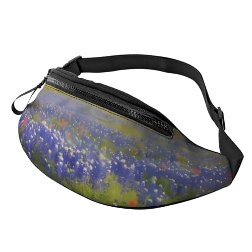 Texas Bluebonnets Bauchtasche für Herren und Damen, modisch, zum Laufen, wasserdicht, Crossbody-Tasche mit verstellbarem Riemen, Sport-Hüfttasche für Reisen von FHEDVBN