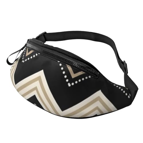 Zickzack-Gürteltasche für Herren und Damen, modisch, zum Laufen, wasserdicht, Crossbody-Tasche mit verstellbarem Riemen, Sporttasche für Reisen, Geldbörse, Schwarz / Weiß Zickzack-Gürteltasche für Herren und Damen, modisch, zum Laufen, wasserdicht, Crossbody-Tasche mit verstellbarem Riemen, Sporttasche für Reisen, Geldbörse, Schwarz / Weiß von FHEDVBN