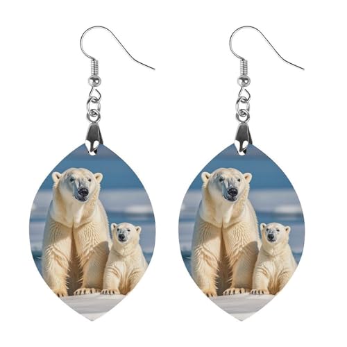 2 Eisbären-Holzohrringe für Damen, eleganter Vintage-Holzschmuck, leichte Ohrringe für Hochzeit, Party, alltägliches Schmuckgeschenk, Love, Holz, Holz 2 Eisbären-Holzohrringe für Damen, eleganter Vintage-Holzschmuck, leichte Ohrringe für Hochzeit, Party, alltägliches Schmuckgeschenk, Love, Holz, Holz von FHESDCW