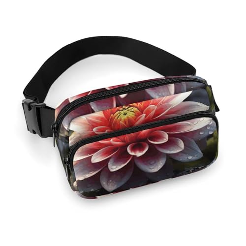 Bauchtasche für Herren und Damen, Blumen-Gürteltasche, leicht, vollständig bedruckt, mit verstellbarem Gurt, für Laufen, Wandern, Reisen, Stil, 20 x 13 cm, Stil:, 20x13cm von FHESDCW