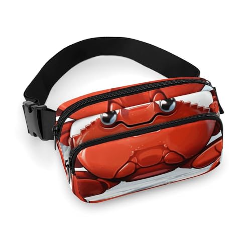 Bauchtasche für Herren und Damen, Cartoon-Krabben-Gürteltasche, leicht, vollständig bedruckt, mit verstellbarem Gurt, für Laufen, Wandern, Reisen, Stil, 20 x 13 cm, Stil:, 20x13cm von FHESDCW