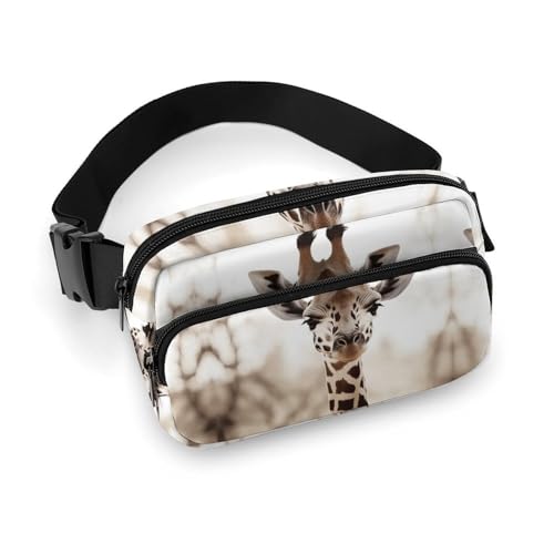Bauchtasche für Herren und Damen, Giraffen-Gürteltasche, leicht, vollständig bedruckt, mit verstellbarem Gurt, für Laufen, Wandern, Reisen, Stil, 20 x 13 cm, Stil:, 20x13cm von FHESDCW
