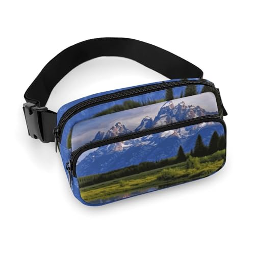 Bauchtasche für Herren und Damen, Grand Teton National Park, leichte Gürteltasche, voll bedruckt, mit verstellbarem Gurt, für Laufen, Wandern, Reisen, Stil, 20 x 13 cm, Stil:, 20x13cm von FHESDCW