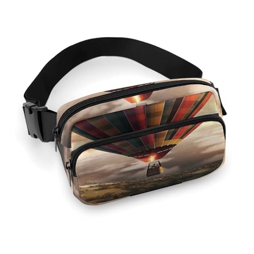 Bauchtasche für Herren und Damen, Heißluftballon-Gürteltasche, leicht, vollständig bedruckt, mit verstellbarem Gurt, für Laufen, Wandern, Reisen, Stil, 20 x 13 cm, Stil:, 20x13cm von FHESDCW