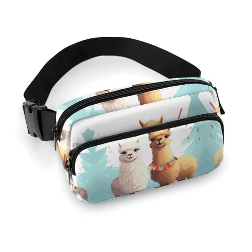Bauchtasche für Herren und Damen, Lama-Alpaka-Gürteltasche, leicht, vollständig bedruckt, mit verstellbarem Gurt, für Laufen, Wandern, Reisen, Stil, 20 x 13 cm, Stil:, 20x13cm von FHESDCW