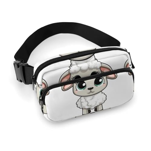 Bauchtasche für Herren und Damen, Lamm-Gürteltasche, leicht, vollständig bedruckt, mit verstellbarem Gurt, für Laufen, Wandern, Reisen, Stil, 20 x 13 cm, Stil:, 20x13cm von FHESDCW