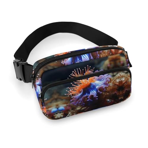 Bauchtasche für Herren und Damen, Nudibranch, leichte Hüfttasche, voll bedruckt, mit verstellbarem Gurt, für Laufen, Wandern, Reisen, Stil, 20 x 13 cm, Stil:, 20x13cm von FHESDCW