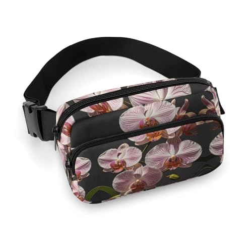 Bauchtasche für Herren und Damen, Ophelia Orchideen-Gürteltasche, leicht, vollständig bedruckt, mit verstellbarem Gurt, für Laufen, Wandern, Reisen, Stil, 20 x 13 cm, Stil:, 20x13cm von FHESDCW
