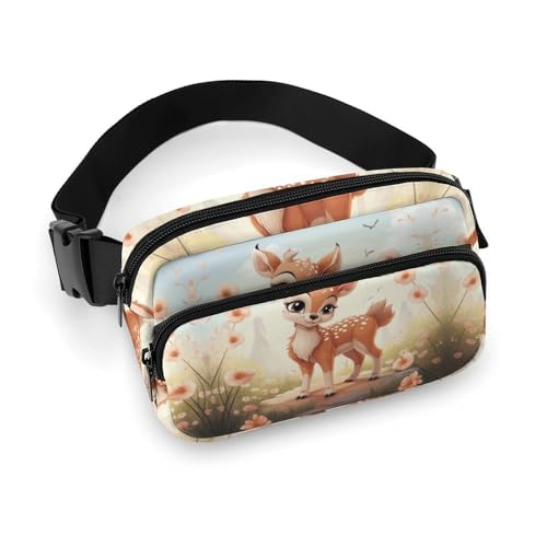 Bauchtasche für Herren und Damen, schöne Hirsch-Gürteltasche, leicht, vollständig bedruckt, mit verstellbarem Gurt, für Laufen, Wandern, Reisen, Stil, 20 x 13 cm, Stil:, 20x13cm von FHESDCW