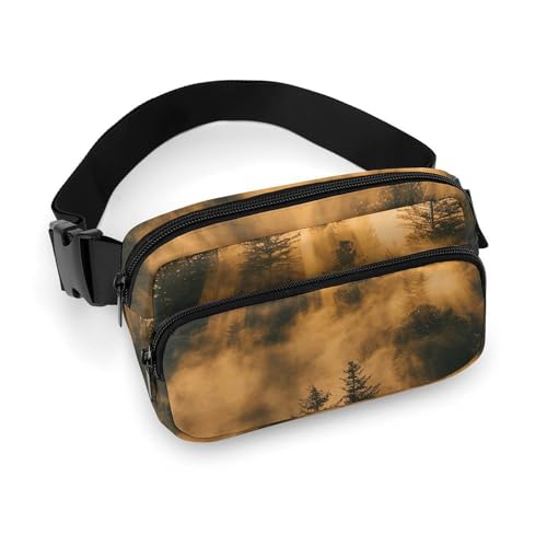 Bauchtasche für Herren und Damen, warme Kieferbäume, leichte Gürteltasche, voll bedruckt, mit verstellbarem Gurt, für Laufen, Wandern, Reisen, Stil, 20 x 13 cm, Stil:, 20x13cm von FHESDCW