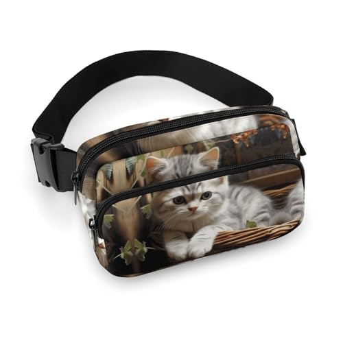 Bauchtasche für Männer und Frauen, Katzen-Gürteltasche, leicht, vollständig bedruckt, mit verstellbarem Gurt, für Laufen, Wandern, Reisen, Stil, 20 x 13 cm, Stil:, 20x13cm von FHESDCW