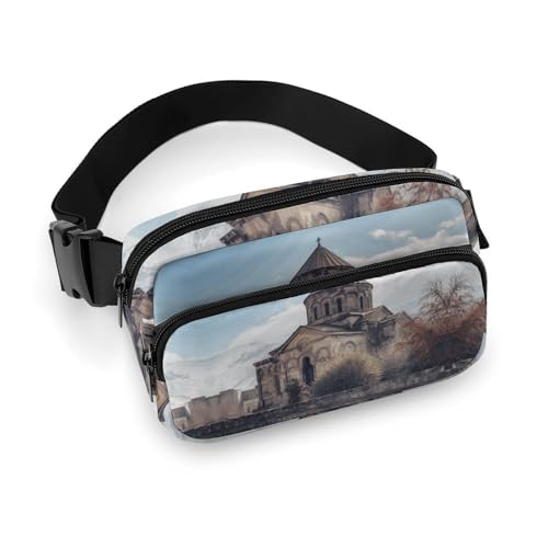 Bauchtasche für Männer und Frauen, armenische Kirche, leichte Hüfttasche, voll bedruckt, mit verstellbarem Gurt, für Laufen, Wandern, Reisen, Stil, 20 x 13 cm, Stil:, 20x13cm von FHESDCW