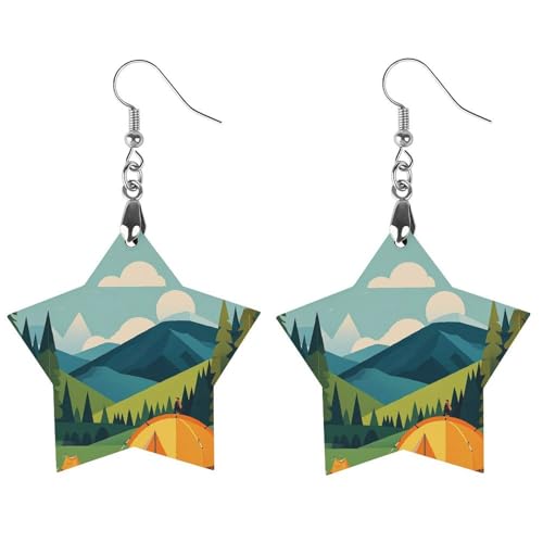 Berg-Camping-Holz-Ohrringe für Damen, Vintage, eleganter Holzschmuck, leichte Ohrringe für Hochzeit, Party, alltägliches Schmuckgeschenk, Apricot shaped, Holz, Holz Berg-Camping-Holz-Ohrringe für Damen, Vintage, eleganter Holzschmuck, leichte Ohrringe für Hochzeit, Party, alltägliches Schmuckgeschenk, Apricot shaped, Holz, Holz von FHESDCW