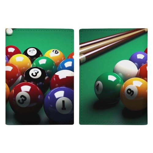 Billard-Reisepasshülle aus Leder, minimalistische Reisepasshülle, Reisebrieftasche, Reisepassbuchhalter für Damen und Herren, Stil, 20,3 x 13,8 cm, Stil:, 20.3x13.8cm von FHESDCW