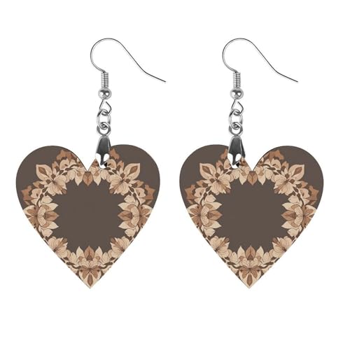 Braune ästhetische Blumenkranz-Holzohrringe für Damen, eleganter Vintage-Holzschmuck, leichte Ohrringe für Hochzeit, Party, Alltagsschmuck, Star, Holz, Holz Braune ästhetische Blumenkranz-Holzohrringe für Damen, eleganter Vintage-Holzschmuck, leichte Ohrringe für Hochzeit, Party, Alltagsschmuck, Star, Holz, Holz von FHESDCW