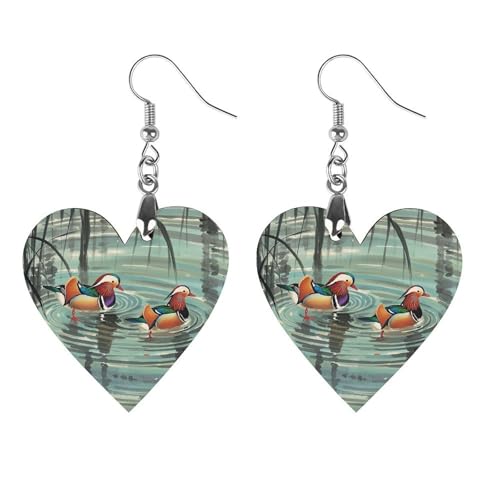 Chinesische Mandarinen-Enten-Holzohrringe für Damen, eleganter Vintage-Holzschmuck, leichte Ohrringe für Hochzeit, Party, Alltagsschmuckgeschenk, Circular, Holz, Holz Chinesische Mandarinen-Enten-Holzohrringe für Damen, eleganter Vintage-Holzschmuck, leichte Ohrringe für Hochzeit, Party, Alltagsschmuckgeschenk, Circular, Holz, Holz von FHESDCW