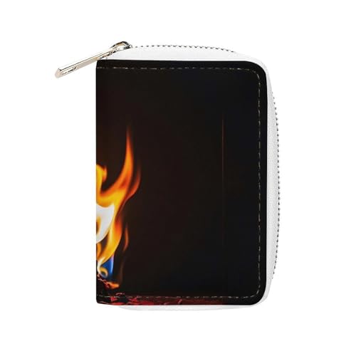 FHESDCW Burning Red Flames Kartenetui für Herren und Damen, Leder, Kreditkartenetui mit 20 Kartenfächern, kleine Geldbörse mit Reißverschluss FHESDCW Burning Red Flames Kartenetui für Herren und Damen, Leder, Kreditkartenetui mit 20 Kartenfächern, kleine Geldbörse mit Reißverschluss von FHESDCW