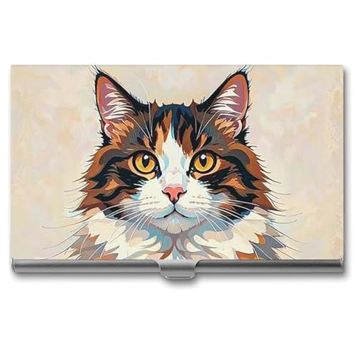 FHESDCW CAT Visitenkartenetui für Männer & Frauen, professionelles Kartenetui mit Schnallenstil, kompaktes und tragbares Metalletui für Büroangestellte, Stil, Einheitsgröße, klassisch FHESDCW CAT Visitenkartenetui für Männer & Frauen, professionelles Kartenetui mit Schnallenstil, kompaktes und tragbares Metalletui für Büroangestellte, Stil, Einheitsgröße, klassisch von FHESDCW
