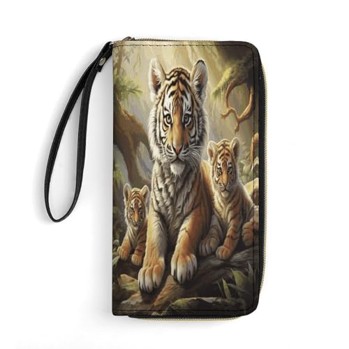 FHESDCW Damen-Geldbörse aus Leder, Motiv: Dschungel-Tiger, kleiner Geldbeutel, mehrere Mini-Kartenhalter, Organizer, Damen-Armband mit Kartenfächern, Ausweisfenster, Reißverschluss, Münzgeldbörse, FHESDCW Damen-Geldbörse aus Leder, Motiv: Dschungel-Tiger, kleiner Geldbeutel, mehrere Mini-Kartenhalter, Organizer, Damen-Armband mit Kartenfächern, Ausweisfenster, Reißverschluss, Münzgeldbörse, von FHESDCW
