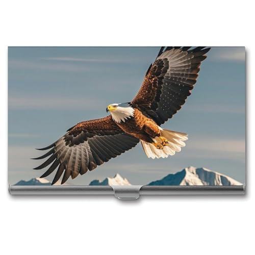 FHESDCW Eagles Visitenkartenetui für Männer & Frauen, professionelles Kartenetui mit Schnallenstil, kompaktes und tragbares Metalletui für Büroangestellte, Stil, Einheitsgröße, klassisch von FHESDCW