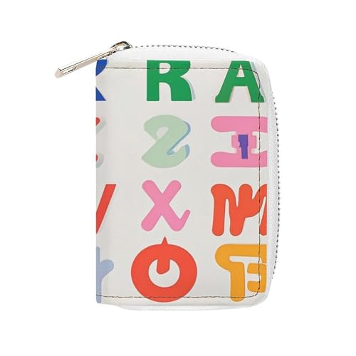 FHESDCW Englisches Briefkartenetui für Männer und Frauen, Leder, Kreditkartenetui mit 20 Kartenfächern, kleine Geldbörse mit Reißverschluss von FHESDCW