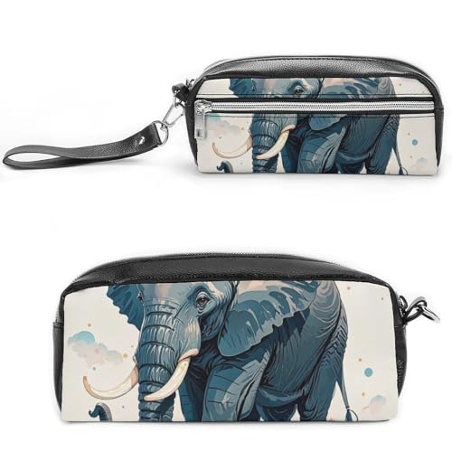 FHESDCW Federmäppchen im Aquarell-Stil, großes Fassungsvermögen, mit Reißverschluss, wasserdichte Kosmetiktasche für Reisen, Vintage-Leder-Federmäppchen für Damen und Herren FHESDCW Federmäppchen im Aquarell-Stil, großes Fassungsvermögen, mit Reißverschluss, wasserdichte Kosmetiktasche für Reisen, Vintage-Leder-Federmäppchen für Damen und Herren von FHESDCW