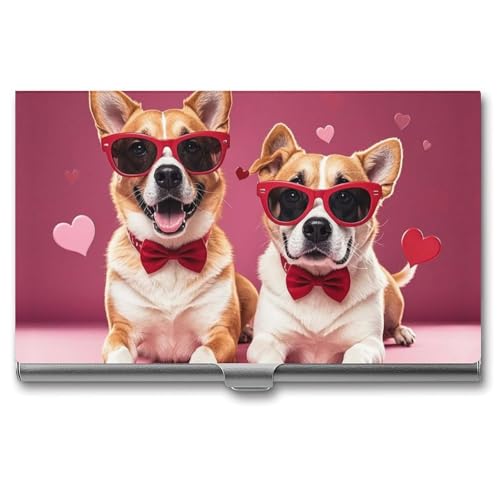 FHESDCW Hunde tragen Sonnenbrille Visitenkartenhalter für Männer & Frauen, professionelles Kartenetui mit Schnallenstil, kompaktes und tragbares Metalletui für Büroangestellte, Stil, Einheitsgröße FHESDCW Hunde tragen Sonnenbrille Visitenkartenhalter für Männer & Frauen, professionelles Kartenetui mit Schnallenstil, kompaktes und tragbares Metalletui für Büroangestellte, Stil, Einheitsgröße von FHESDCW