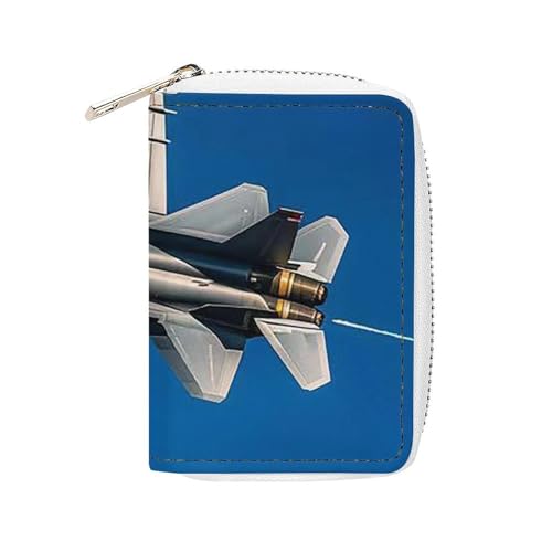 FHESDCW Jet Fighter Kartenetui für Herren und Damen, Leder Kreditkartenetui mit 20 Kartenfächern, kleine Geldbörse mit Reißverschluss FHESDCW Jet Fighter Kartenetui für Herren und Damen, Leder Kreditkartenetui mit 20 Kartenfächern, kleine Geldbörse mit Reißverschluss von FHESDCW