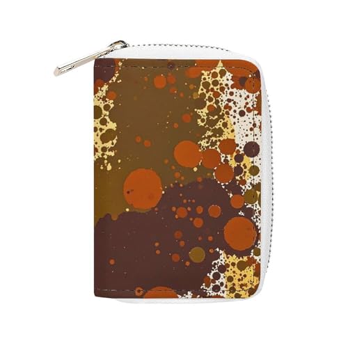 FHESDCW Kartenetui aus Leder mit 20 Kartenfächern, Retro-Stil, abstrakt, rostfarben, für Damen und Herren, kleine Geldbörse mit Reißverschluss FHESDCW Kartenetui aus Leder mit 20 Kartenfächern, Retro-Stil, abstrakt, rostfarben, für Damen und Herren, kleine Geldbörse mit Reißverschluss von FHESDCW