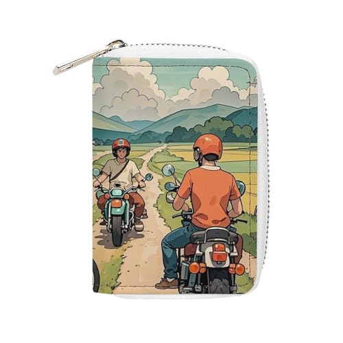 FHESDCW Kartenetui für Freunde und Frauen, Leder, Kreditkartenetui mit 20 Kartenfächern, kleine Geldbörse mit Reißverschluss von FHESDCW